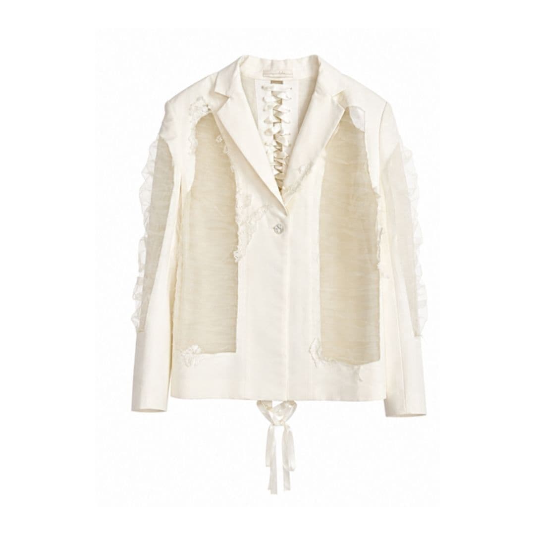 【imyourAnkin】54# Veilform Blazer ジャケット <IVORY>