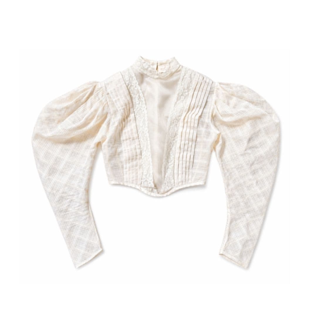 【imyourAnkin】52# Primrose セットアップ(トップス) <Yellow Check Blouse>